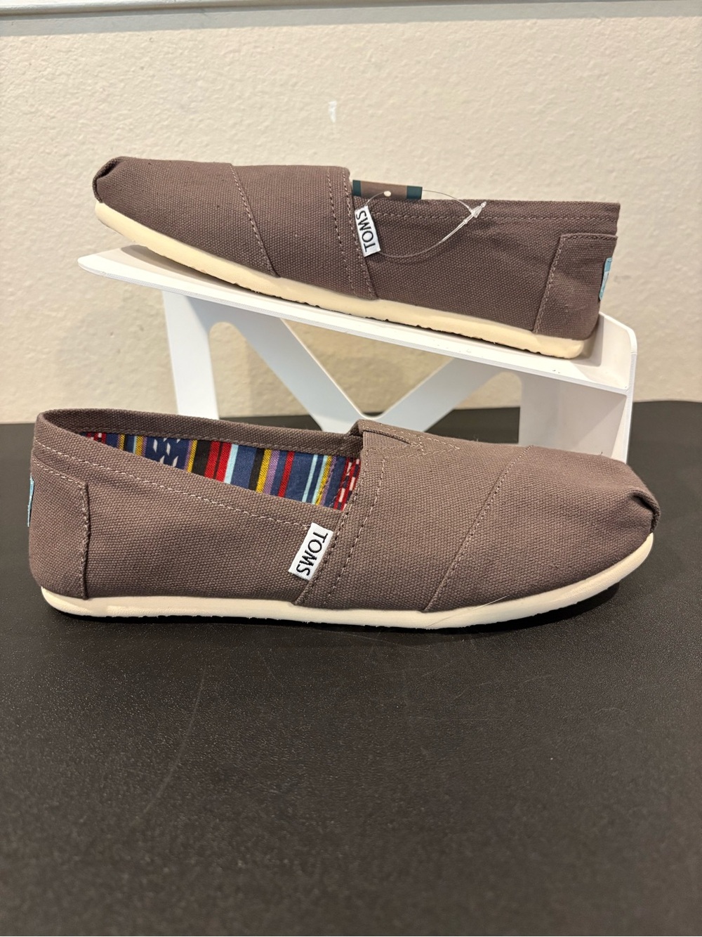 TOMS Ash Women's Alpargata Recycled Slip-On Canvas Flats Sneakers Size 7.5 NIB